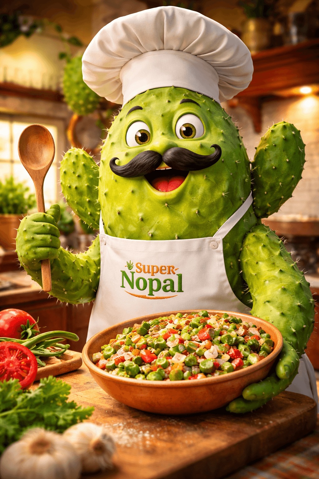 Super Nopal te le répète: "Mets des raquettes dans ton assiette !"